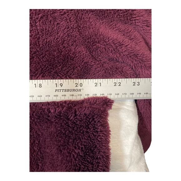 PINK Victoria's Secret Sherpa Wine Fleece Quarter Zip Pullover Size Large Top - Picture 5 of 7